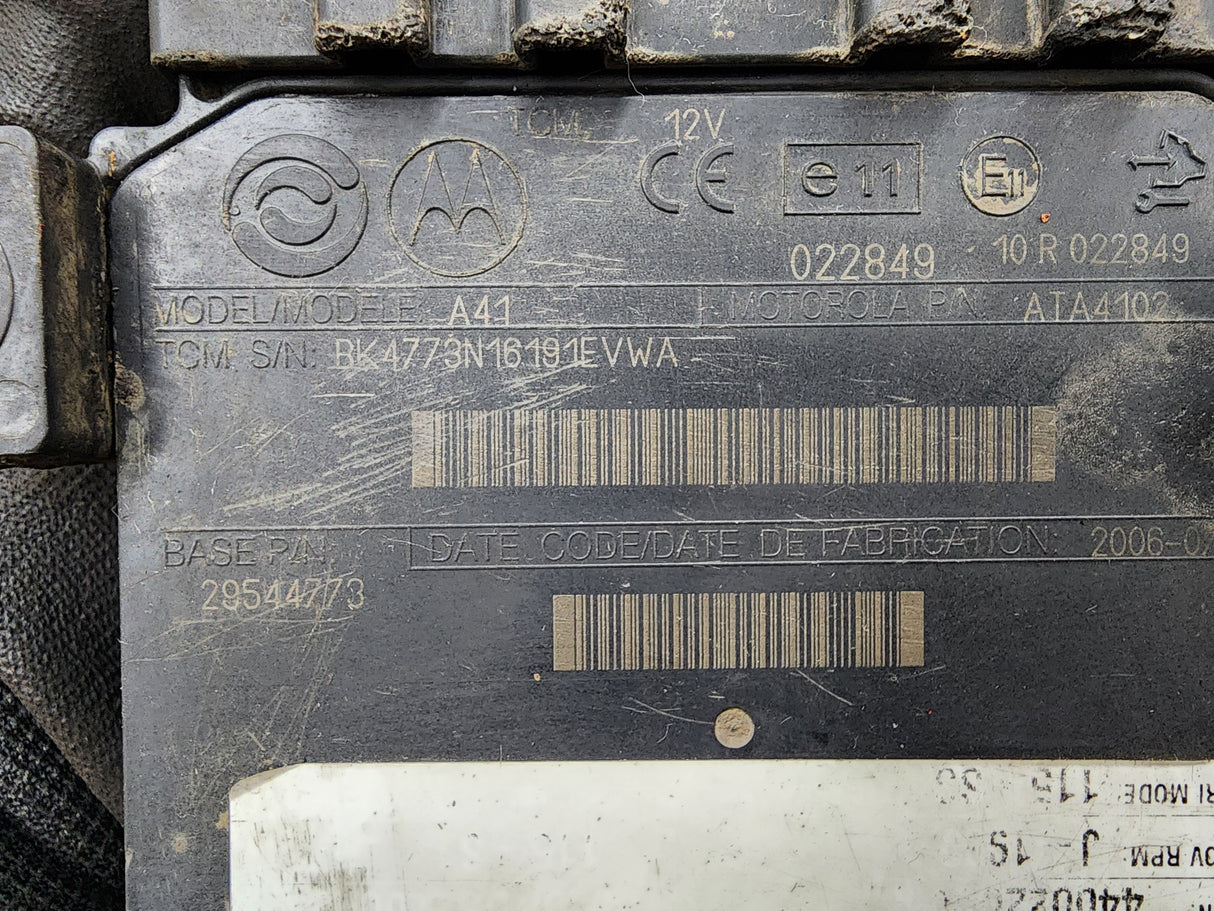 Allison TCM Part # 29544773, Model No. A41, e11, 10R022849