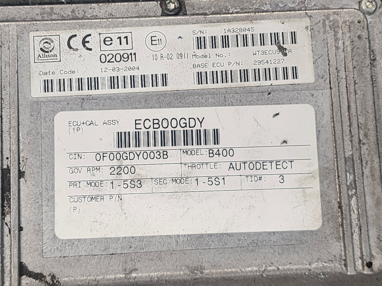 2003 Allison MD3060 TCM Part # 29541227