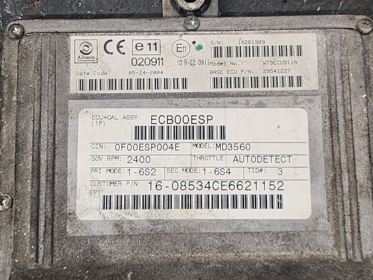 2003 Allison MD3060 TCM Part # 29541227