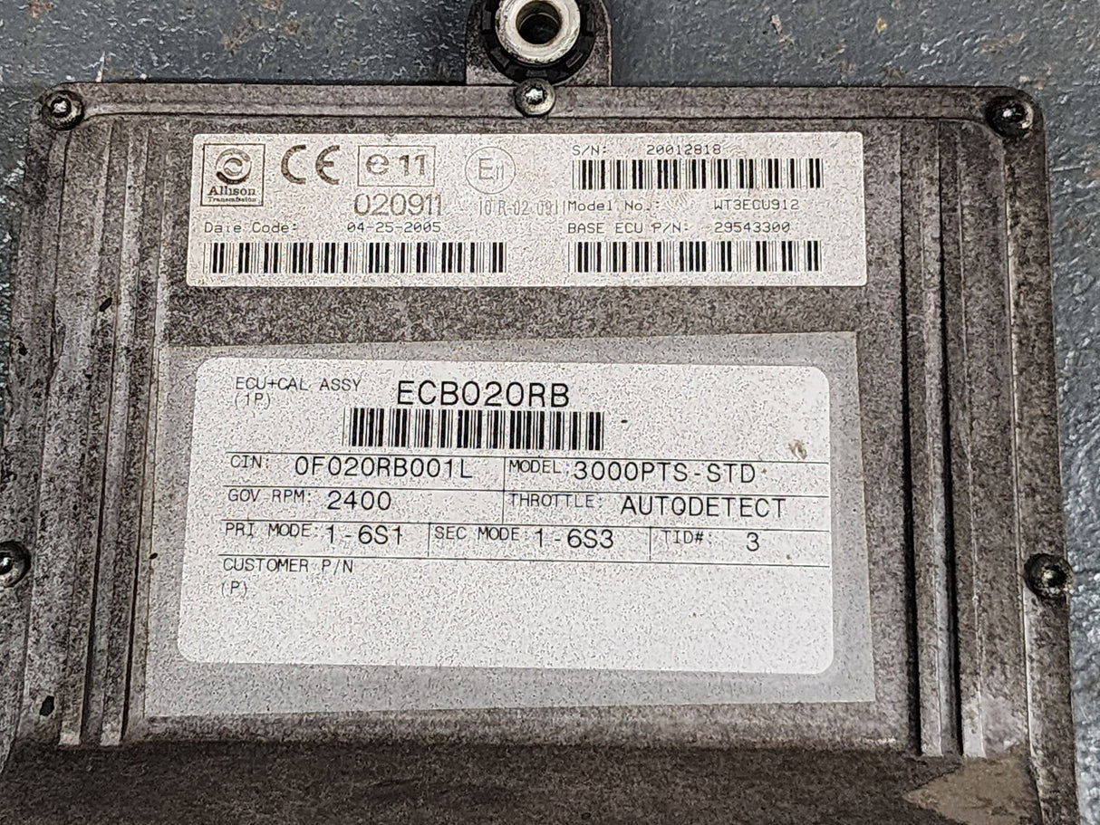 2005 Allison 3000PTS-STD Transmission Control Module (TCM) Part # 29543300