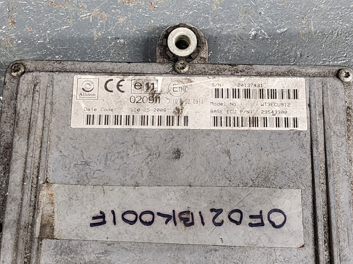 2008 Allison Transmission Control Module (TCM) Part # 29543300