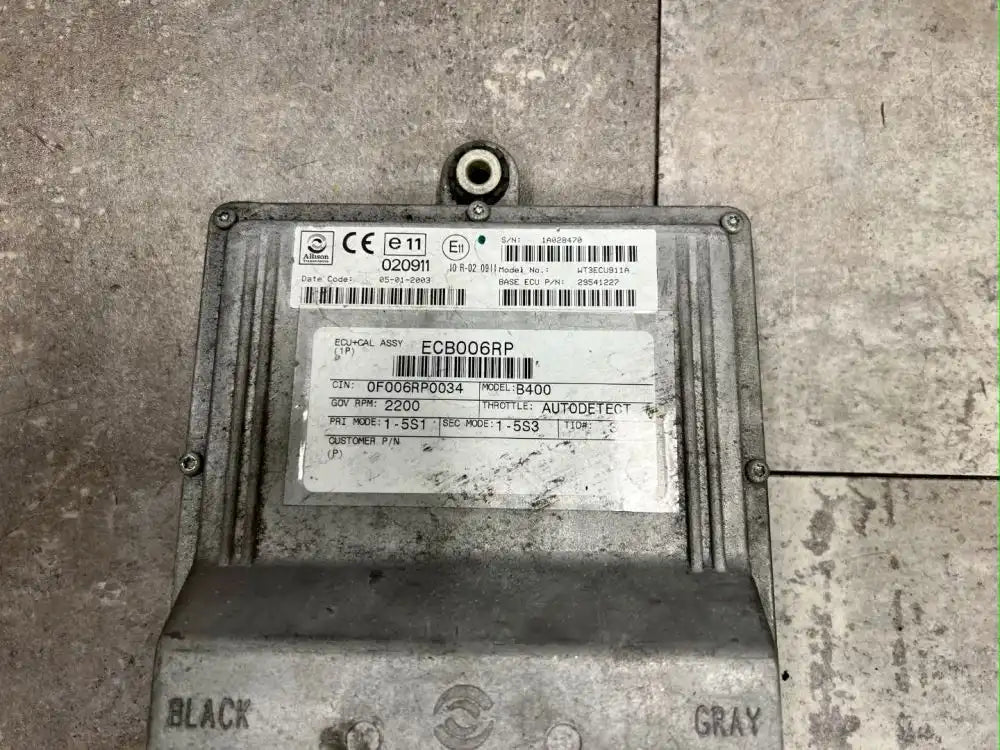 Allison B400 ECM Part # 29541227, Model No.: WT3ECU911A