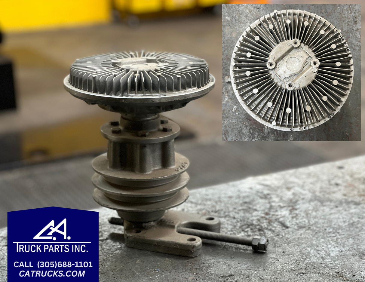 SCHWITZER Viscous Fan Clutch 660 Series P/N 189176, Mounting Base P/N 38513, Pulley P/N 87737