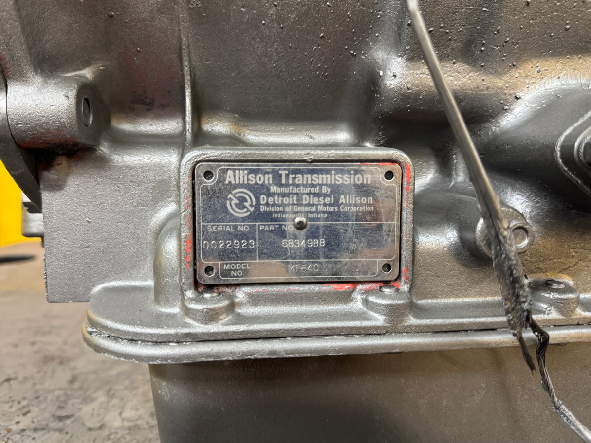 Allison MT640 Transmission For Sale, 6834988, w/ PTO Prov