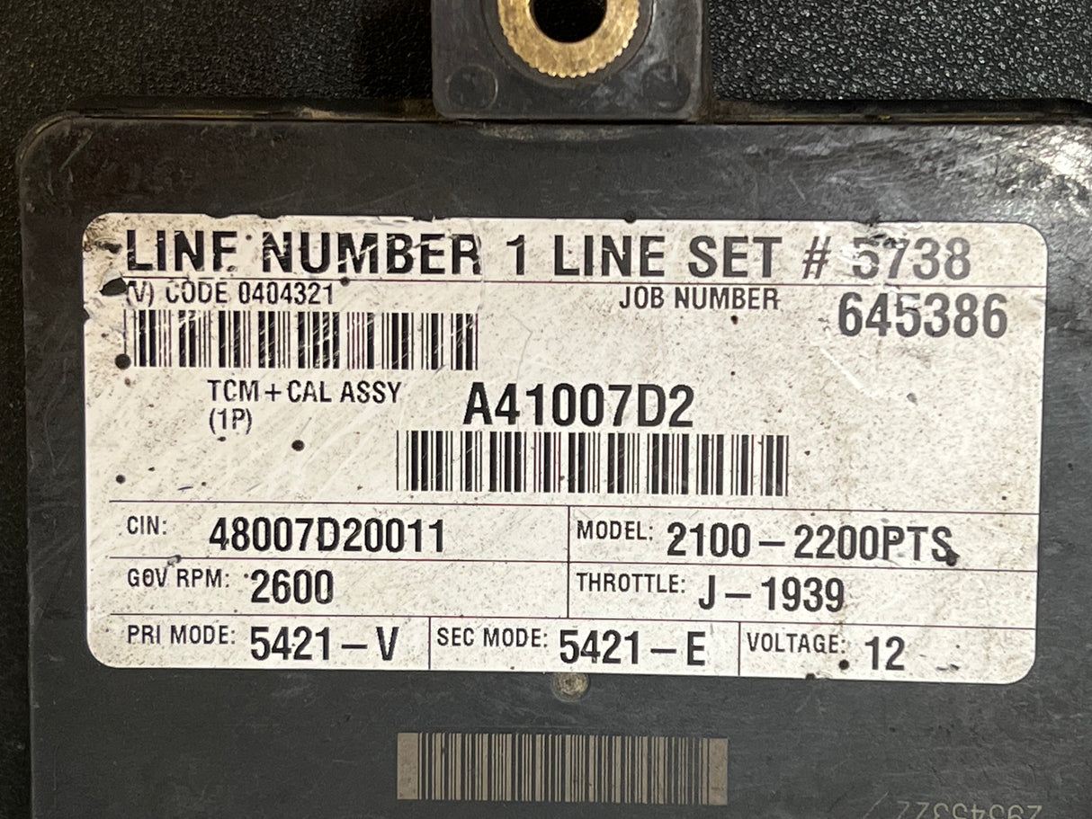 2007 Allison 2100-2200PTS Transmission Control Module (TCM) 29545322