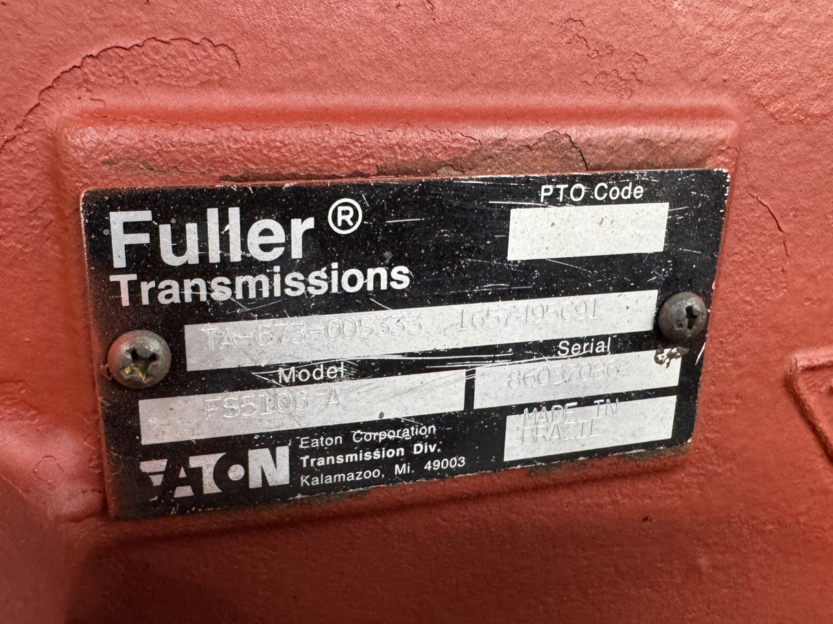 Eaton Fuller FS5106A Transmission w/ PTO Provision, TA-673-005333