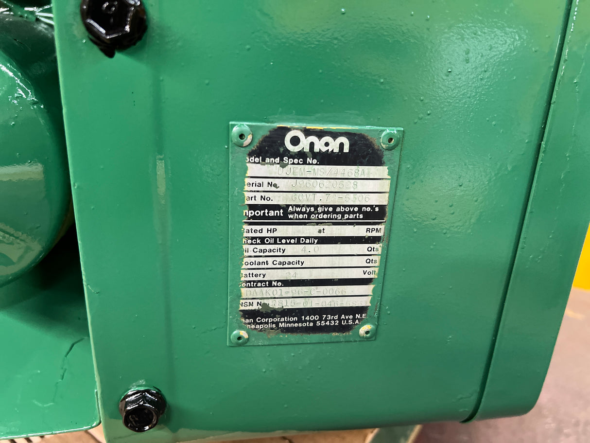 CUMMINS ONAN DJEM MS/4468A Diesel Engine, MILITARY