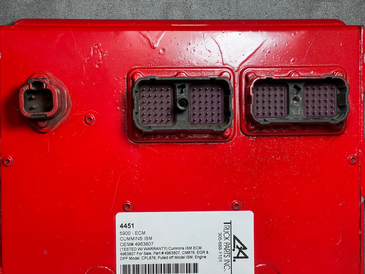2009 Cummins ISM Diesel Engine ECM 4963807, CM876