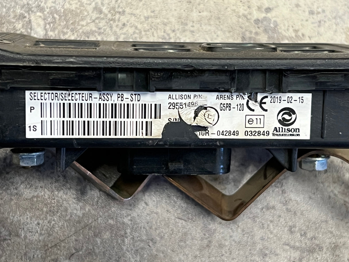 2019 Allison 29551496 Transmission Push Button Electronic Shifter Pad