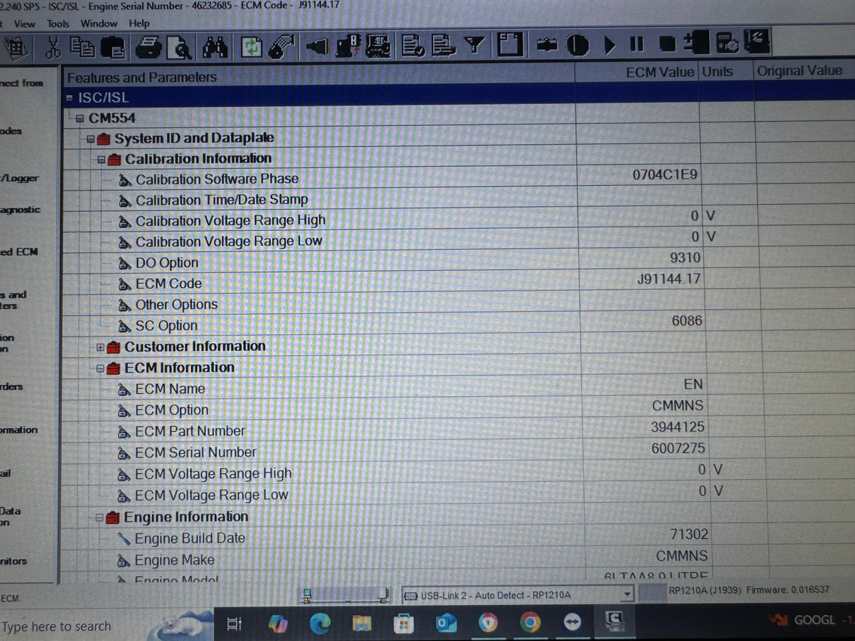 Cummins ISC / ISL Engine Control Module (ECM) Part # 3944125, CM554