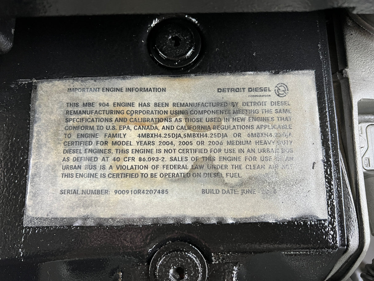 2006 Mercedes OM904LA Diesel Engine For Sale, MBE900