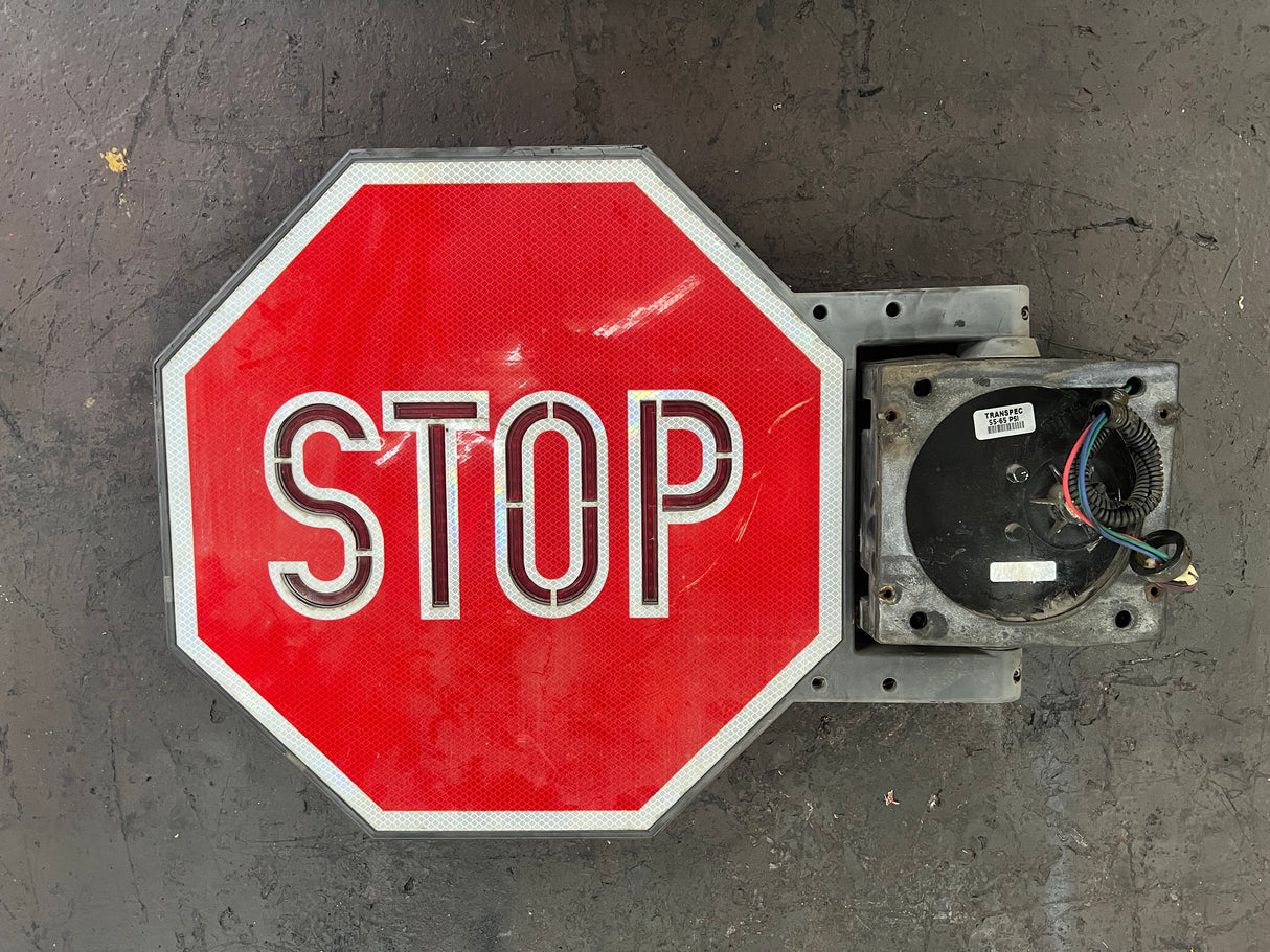 Blue Bird Transpec Retractable Stop Sign Part # 7000-011-A31-01