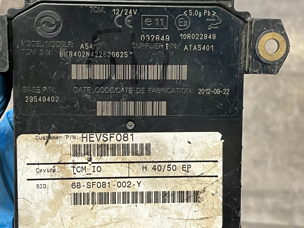 2012 Allison Transmission Control module (TCM) Part # 29549402