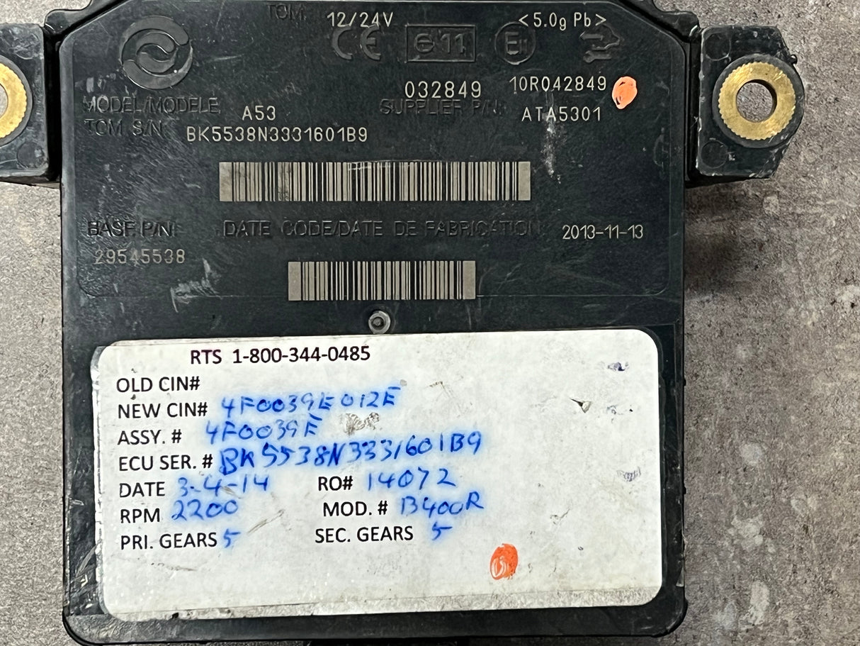 2013 Allison B400R Transmission Control Module (TCM) Part # 29545538