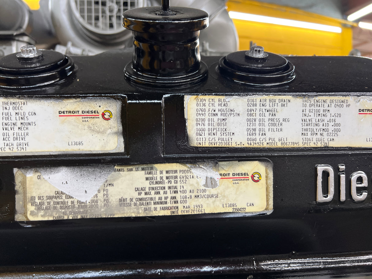 1993 Detroit 6V92 Diesel Engine For Sale, 6V92TA