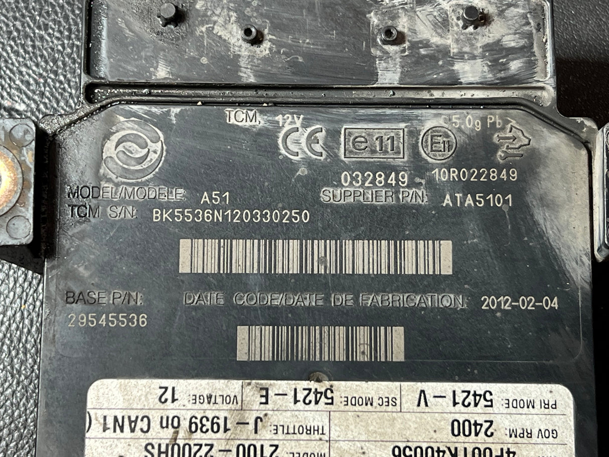 2012 Allison 2100-2200HS Transmission Control Module 29545536