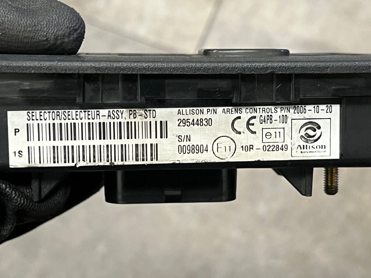 2006 Allison 29544830 Transmission Push Button Electronic Shift Pad