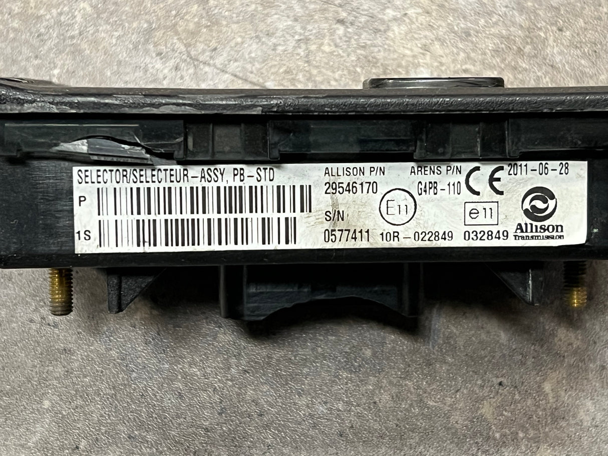 2011 Allison Transmission Electronic Shifter Selector Part# 29546170