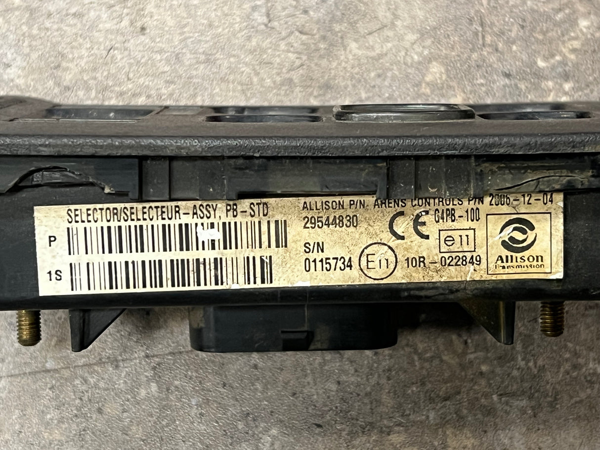 2006 Allison Transmission Push Button Electronic Shift Pad Part # 29544830