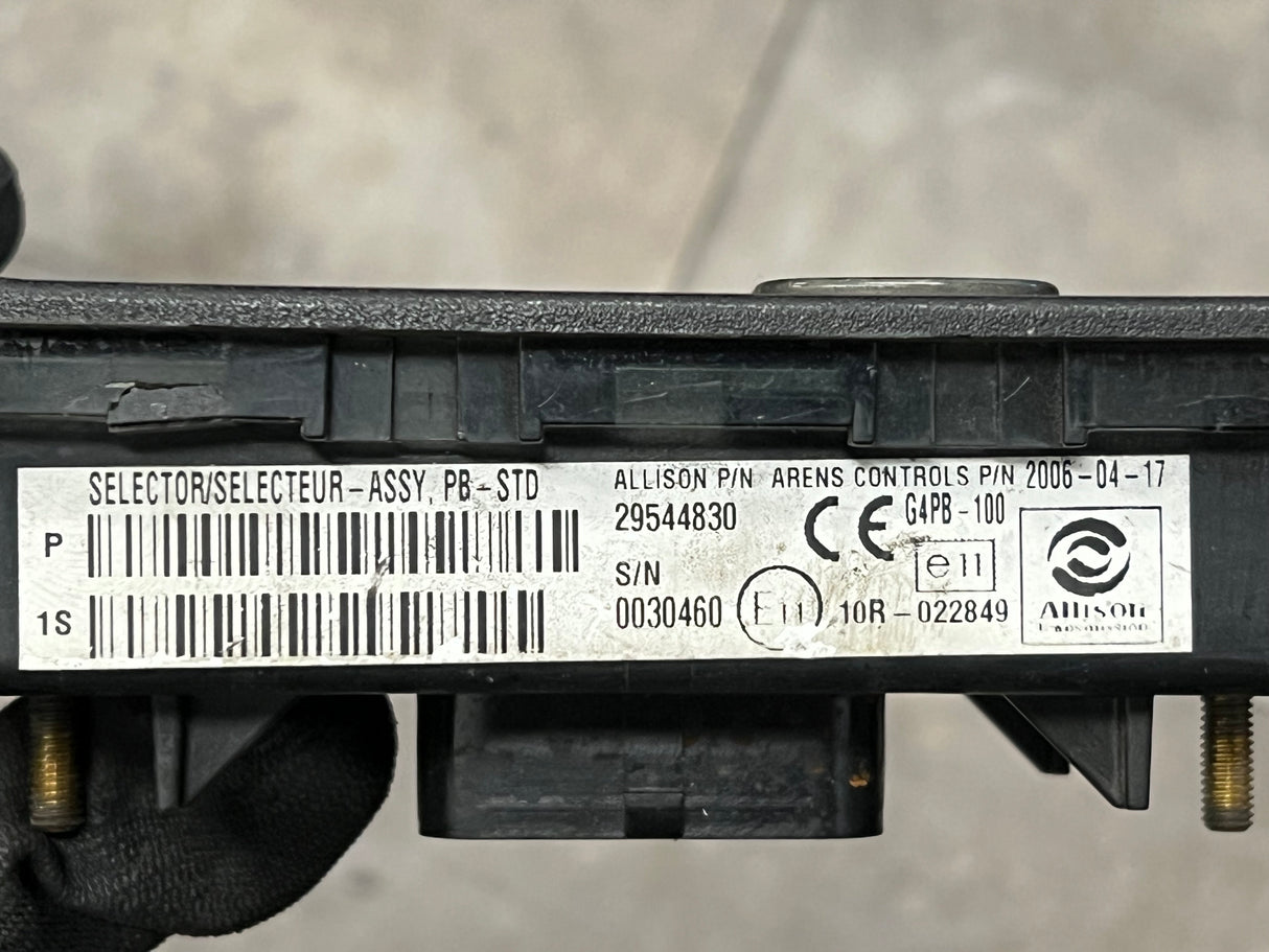 2006 Allison Transmission Push Button Electronic Shift Pad Part # 29544830