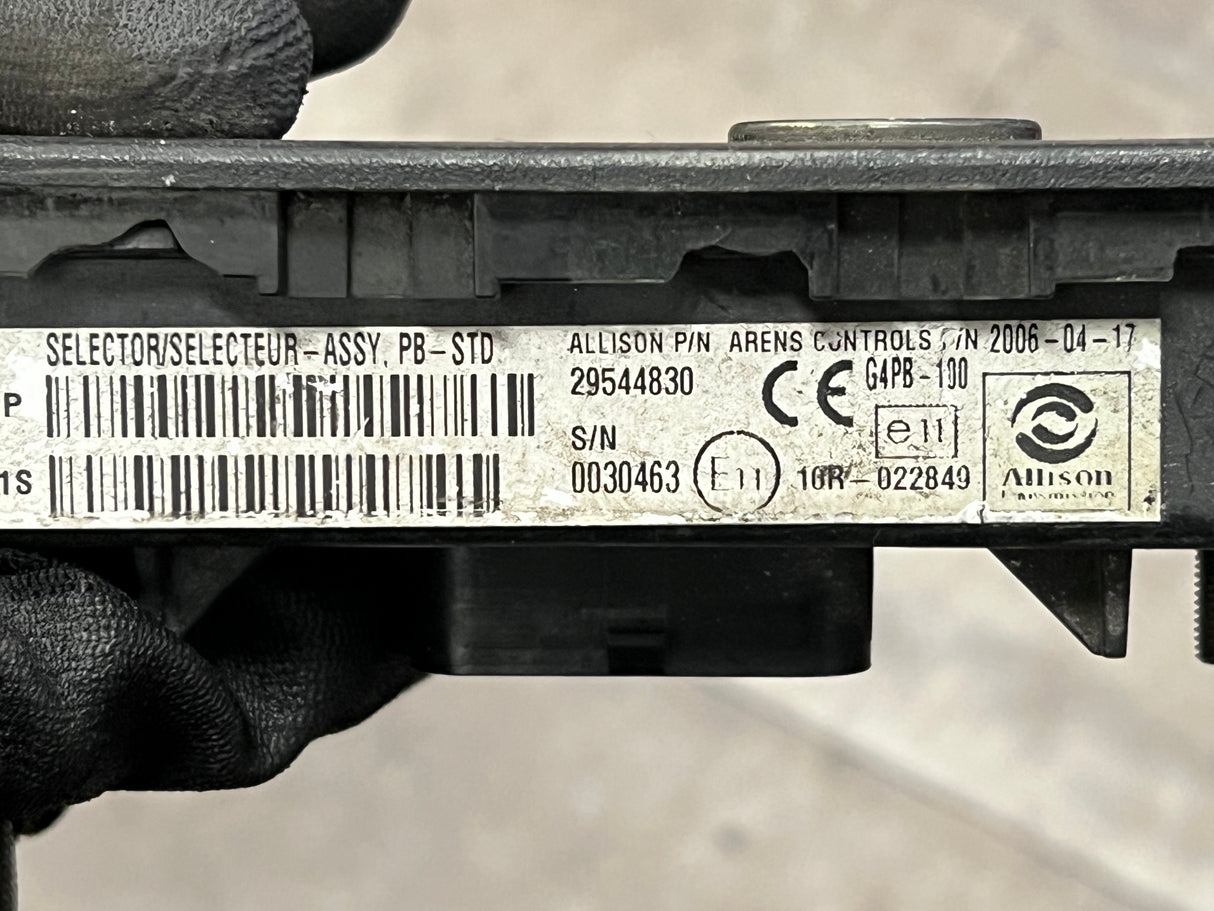 2006 Allison Transmission Push Button Electronic Shift Pad Part # 29544830