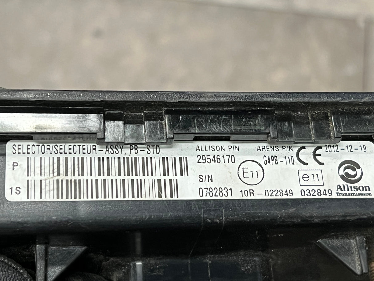 2011 Allison Transmission Electronic Shifter Selector Part# 29546170