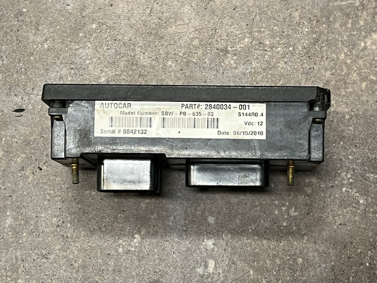 2010 AUTOCAR Transmission Push Button Electric Shifter Pad Part # 2840034-001