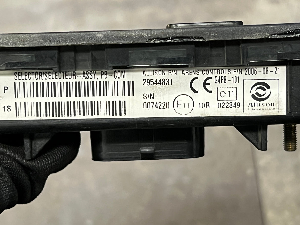 2006 Allison Transmission Push Button Electric Shifter Pad 29544831