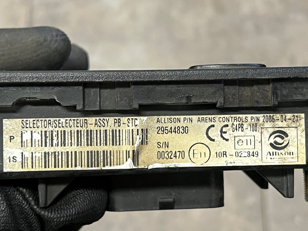 2006 Allison Transmission Push Button Electronic Shift Pad Part # 29544830