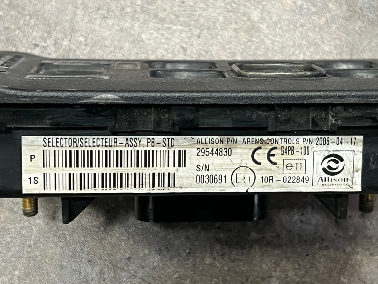 2006 Allison 29544830 Transmission Push Button Electronic Shift Pad
