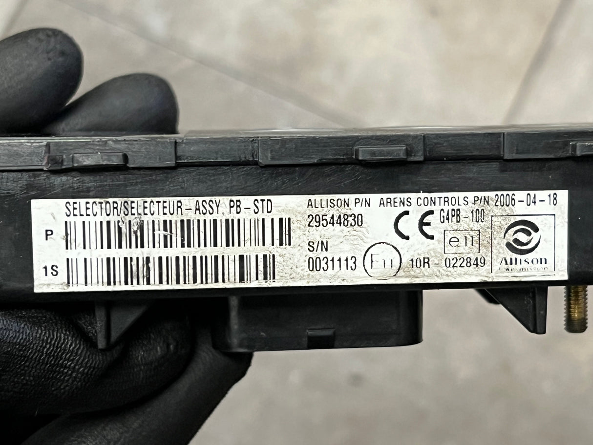 2006 Allison 29544830 Transmission Push Button Electronic Shift Pad