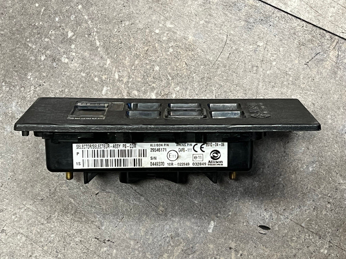 2009 Allison Transmission Push Button Electric Shift Pad 29546171