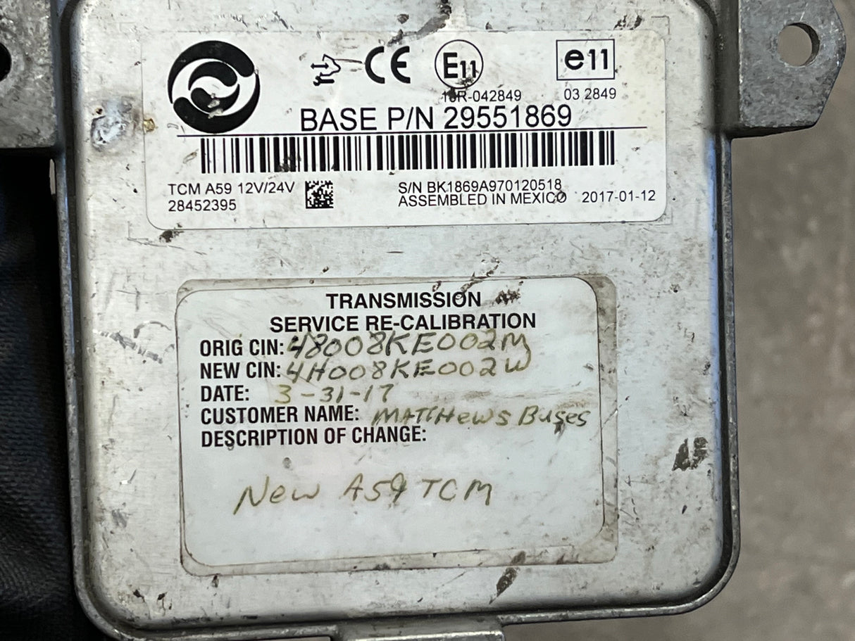 2017 Allison A59 Transmission Control Module (TCM) 29551869