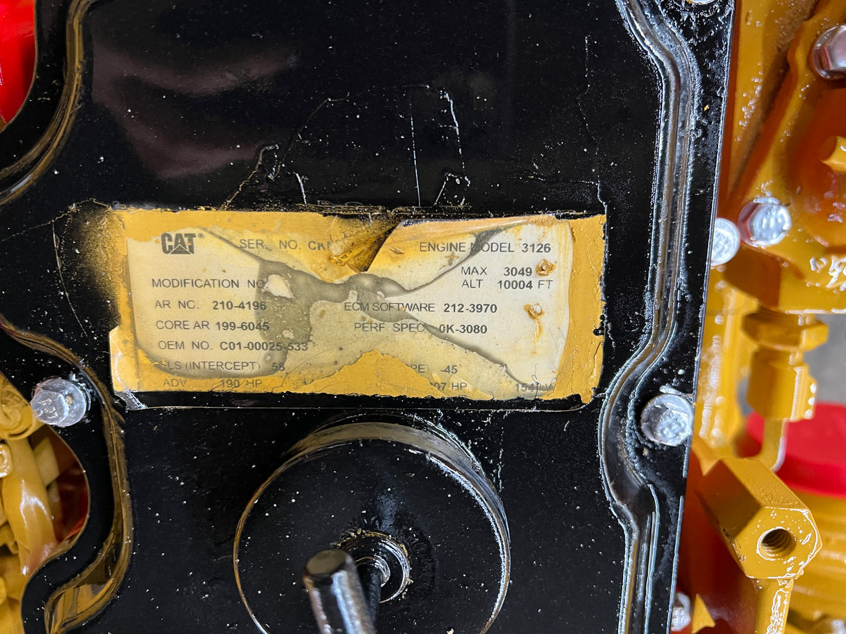 2002 Caterpillar 3126 Diesel Engine, 190HP