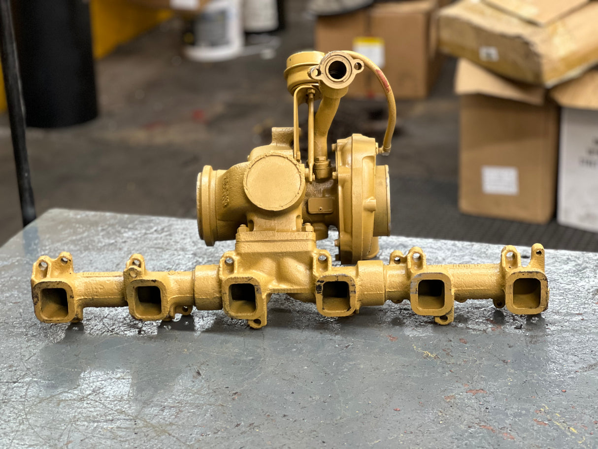 OEM Caterpillar 3116 / 3126 3-Part Exhaust Manifold w/ Turbocharger