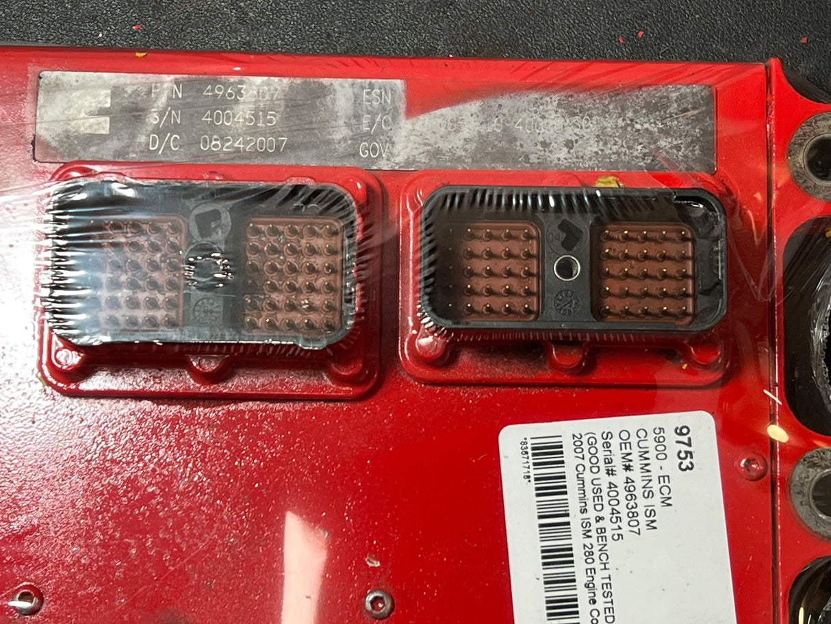2007 Cummins ISM Engine Control Module (ECM) for 2007-2009 Part # 4963807, CPL # 2731