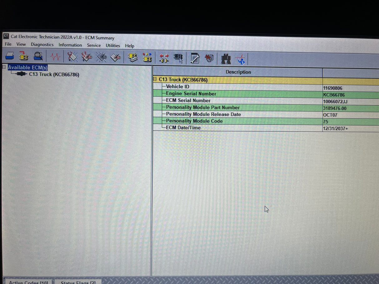 Caterpillar C13 Engine Control Module (ECM) 256-1159 70-PIN