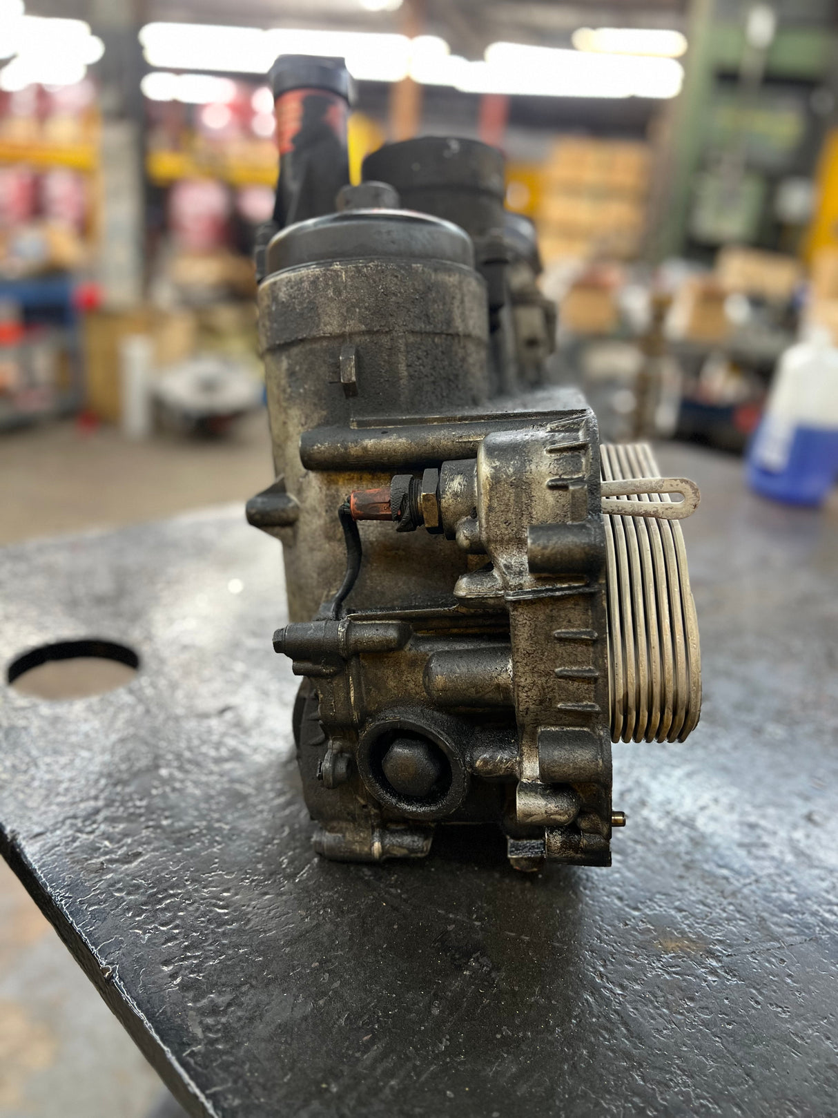 Detroit DD13 Oil Filter Housing / Thermostat / Water Pump Module Part # A 471 180 38 10 ZGS 001, A4711803810ZGS001