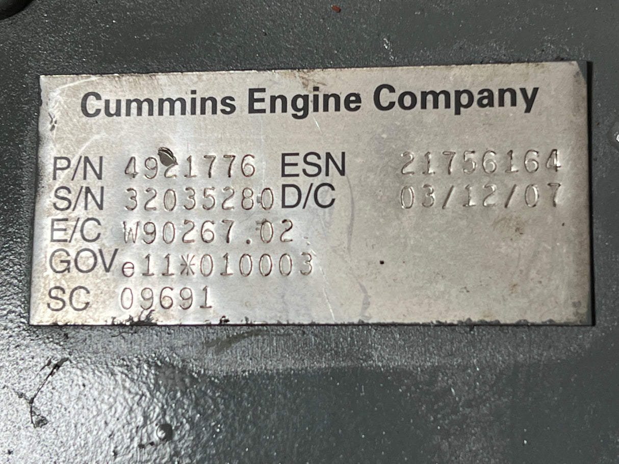 Cummins ISC / ISL Engine Control Module (ECM) Part # 4921776, CM850 w/ Cooling Plate & Fuel Transfer Pump