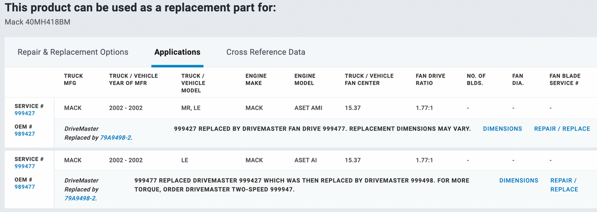 Horton Mack 799498 2 Fan Clutch For Sale