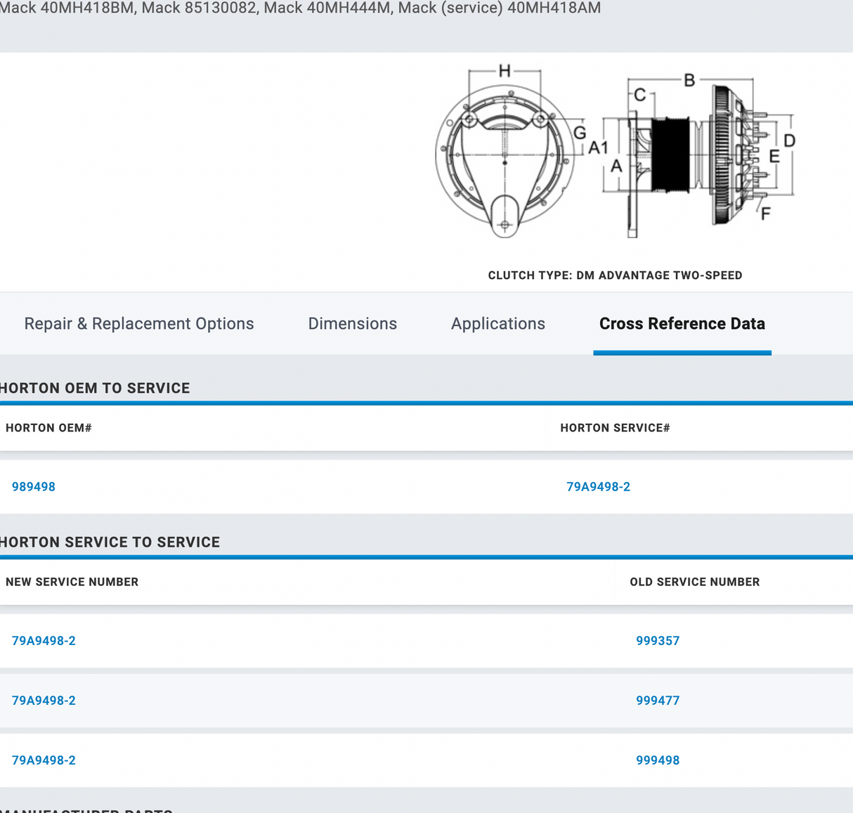 Horton Mack ASET AI 79A9498-2 Fan Clutch For Sale