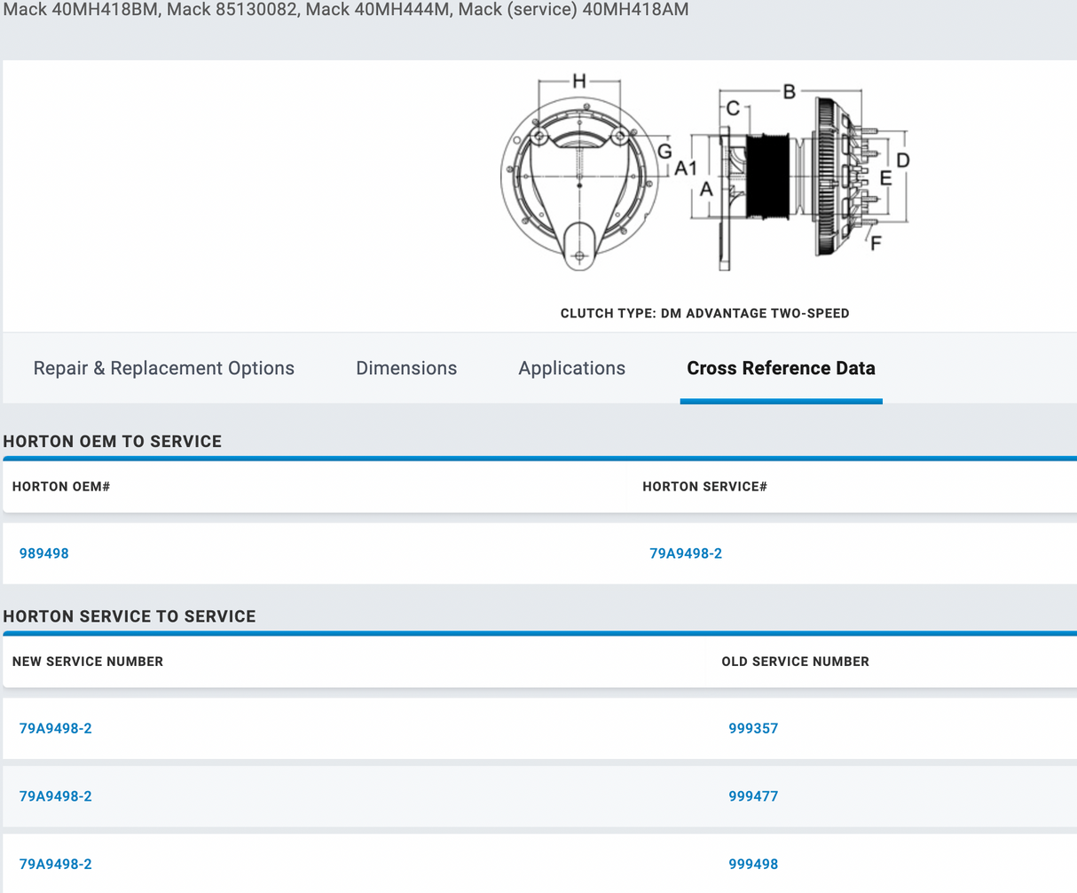 Horton Mack ASET AI 79A9498-2 Fan Clutch For Sale