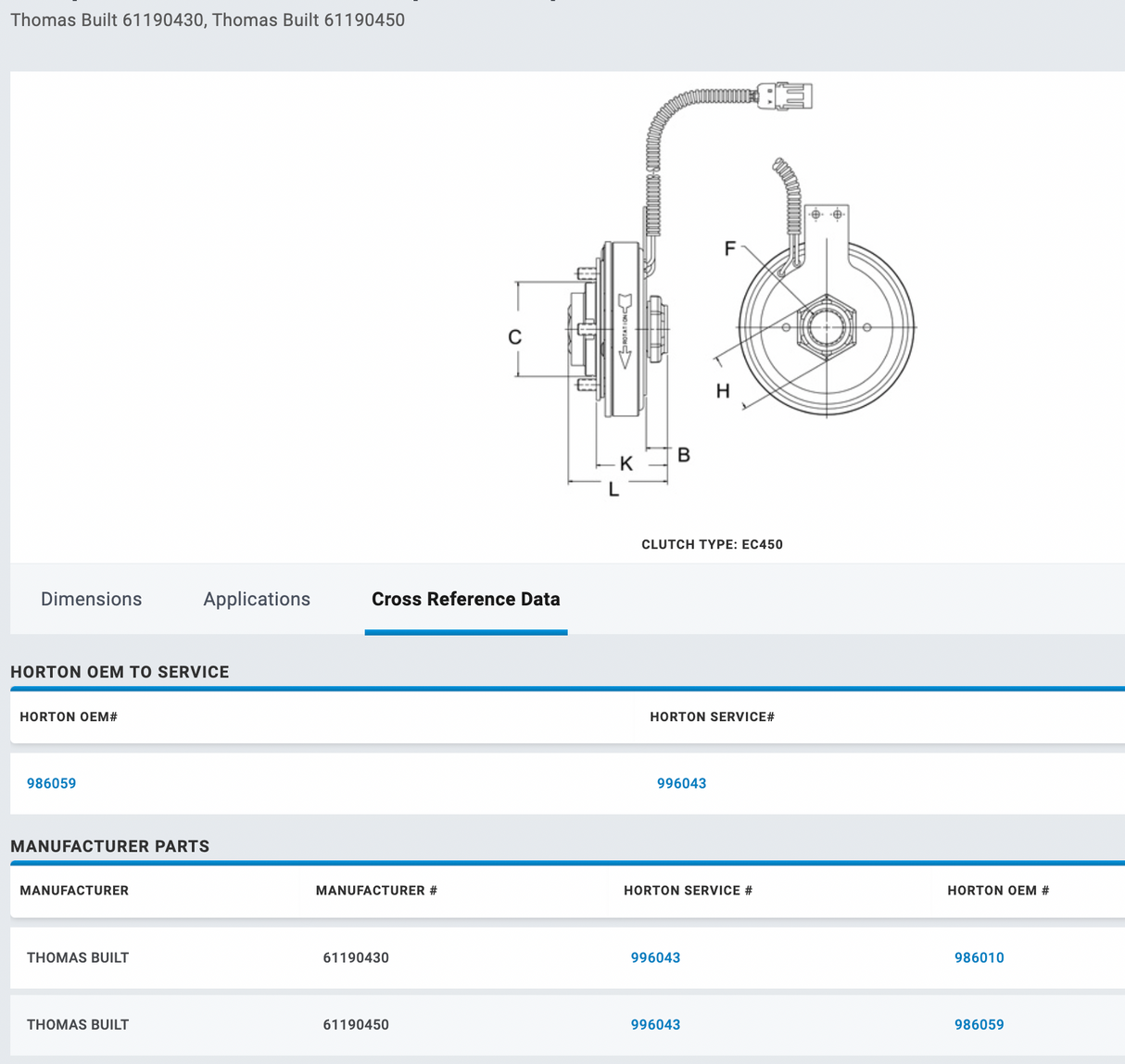 HORTON EC450 Caterpillar 3126B Fan Clutch 996043 For Sale
