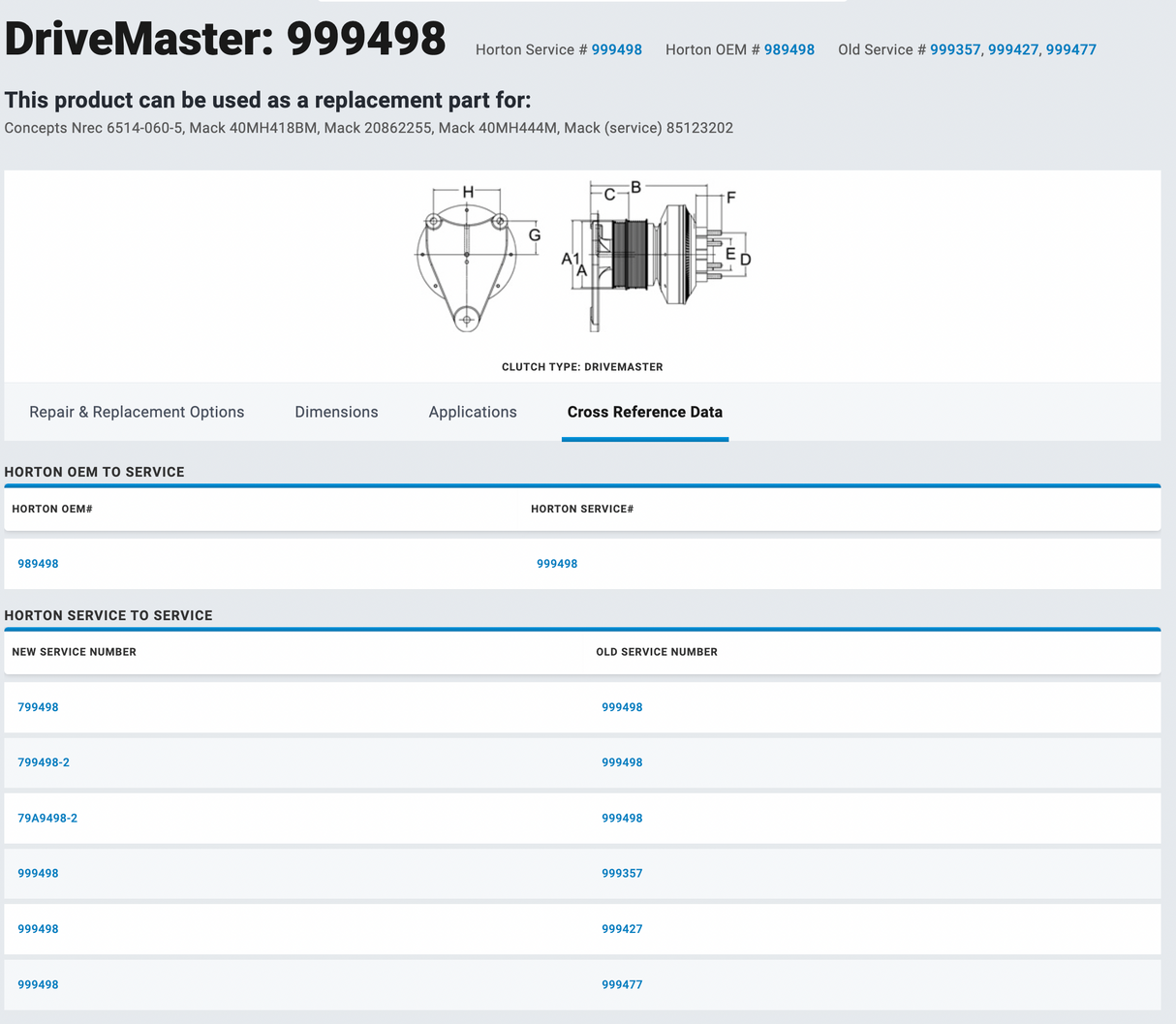 Horton Mack 999498 Fan Clutch For Sale