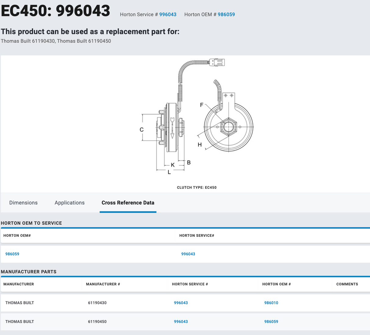 HORTON Caterpillar 3126B Fan Clutch 996043 For Sale