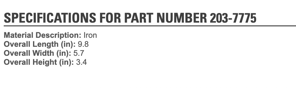 Caterpillar C9 Diesel Engine Exhaust Manifold For Sale Part # 203-7775