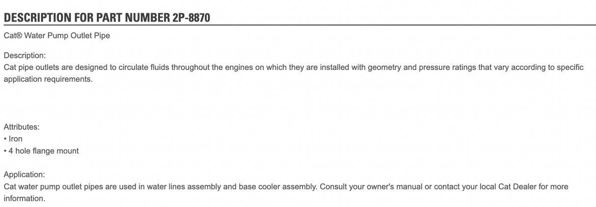 Caterpillar C9 Hydraulic Oil Cooler 2P8797 For Sale, OEM Part # 2P8797