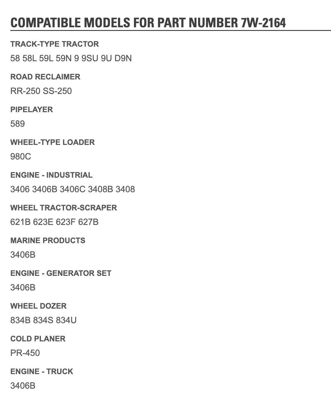 Caterpillar 3406B Engine Oil Cooler OEM 7W-2164 For Sale