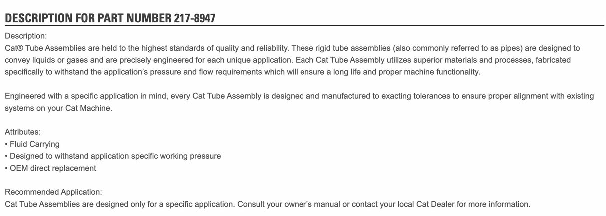 Caterpillar C10 Air Transfer Elbow Tube 2178947 For Sale