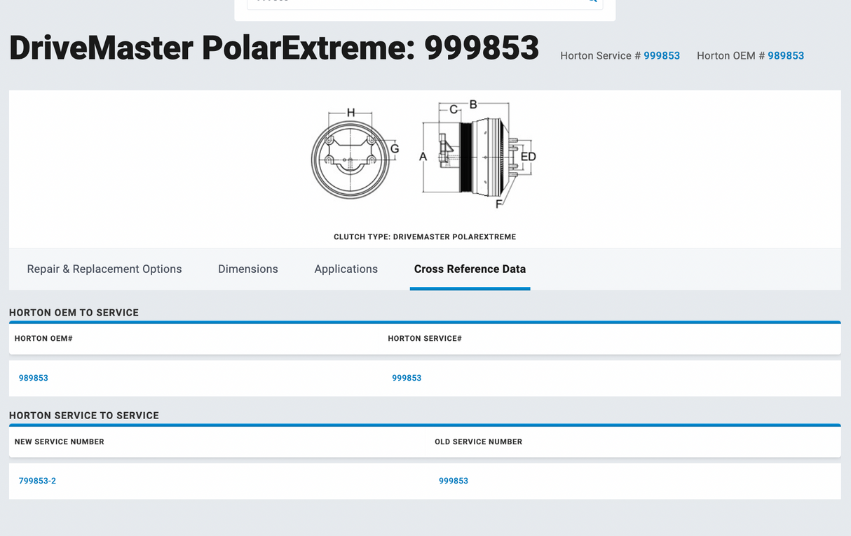 Cummins ISM ISC Horton Fan Clutch Part # 989853, 601869, Drivemaster PolarExtreme Fan Clutch